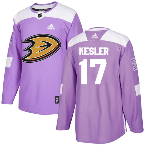 Adidas Ducks #17 Ryan Kesler Purple Authentic Fights Cancer Stitched NHL Jersey